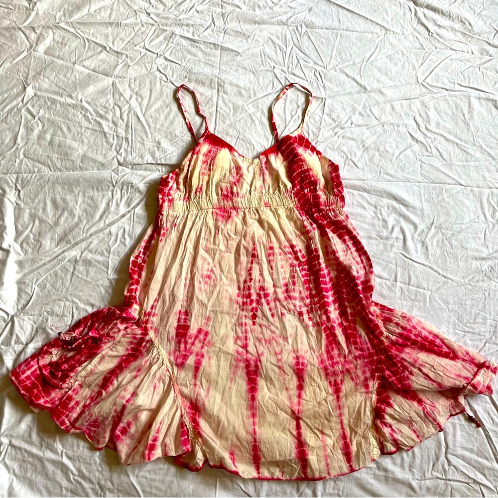 Beautiful tie dye cotton mini dress.